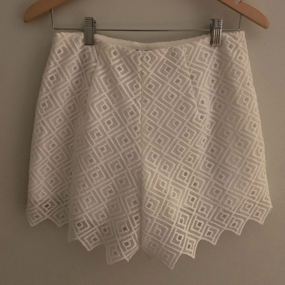 Sandro High Waisted White Lace Shorts